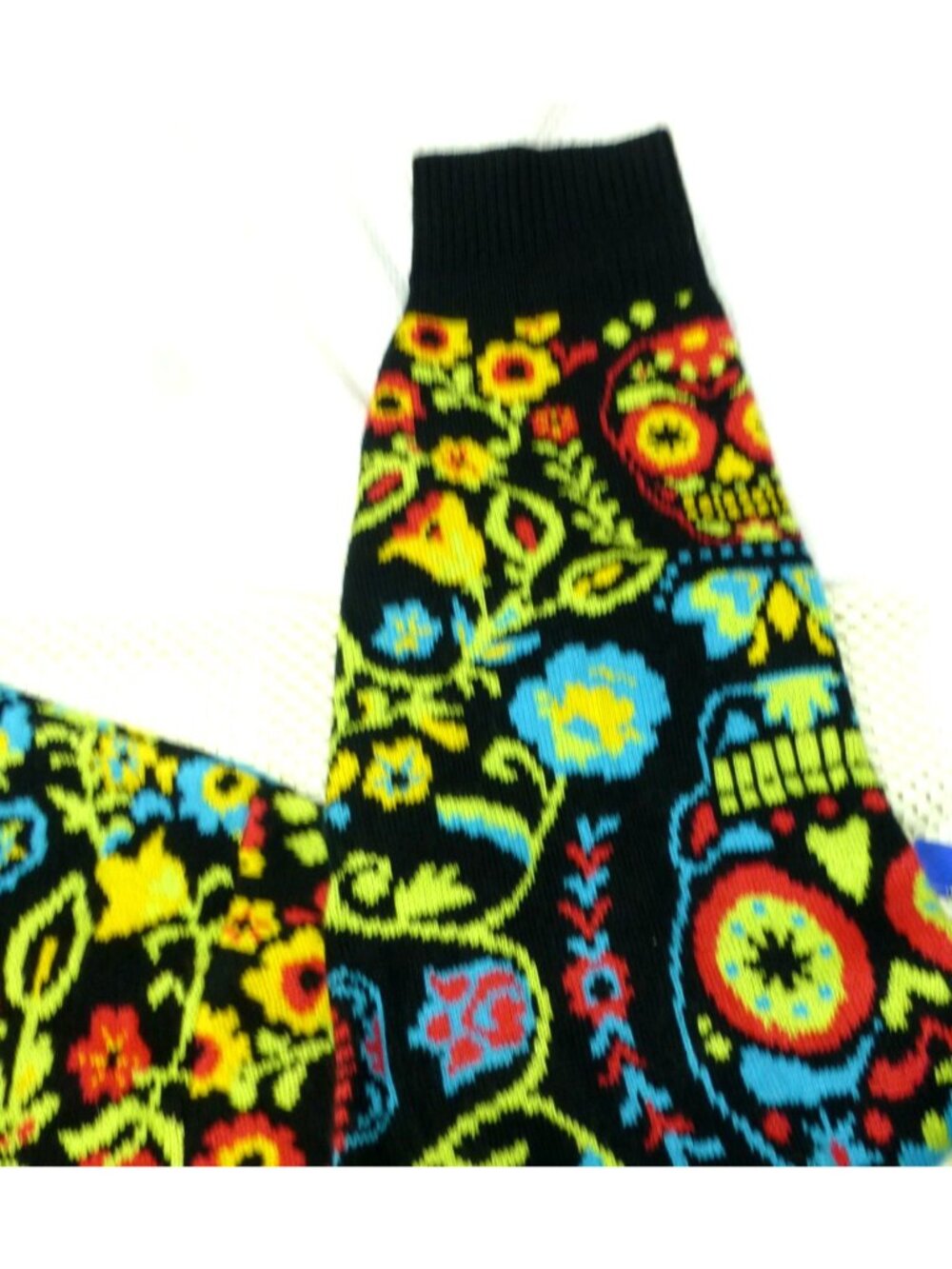 Day Of The Dead Skull Sweater XL Colorful Floral Pattern Fun.com NWT - Picture 11 of 12